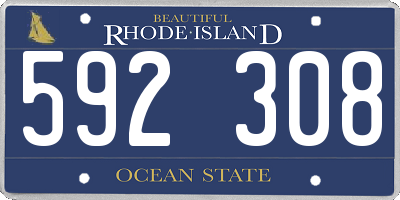 RI license plate 592308