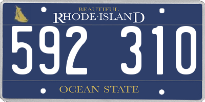 RI license plate 592310