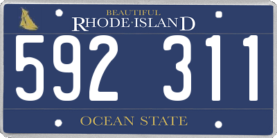 RI license plate 592311
