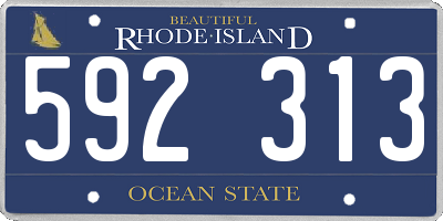 RI license plate 592313