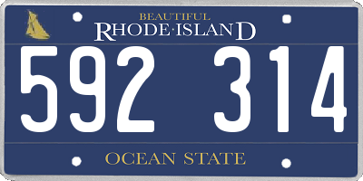 RI license plate 592314