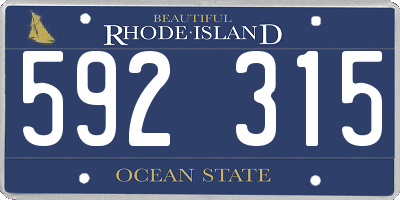 RI license plate 592315