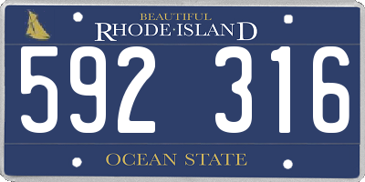 RI license plate 592316
