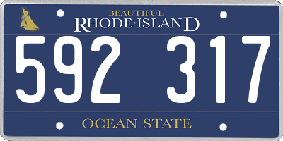 RI license plate 592317