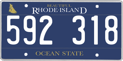 RI license plate 592318