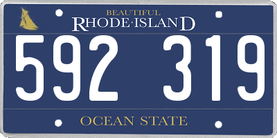 RI license plate 592319