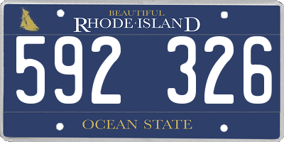 RI license plate 592326