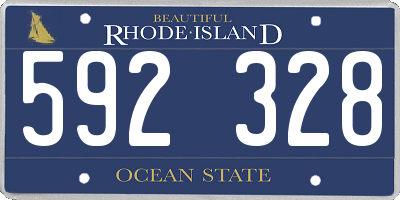 RI license plate 592328