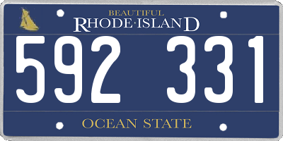 RI license plate 592331