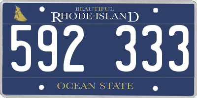 RI license plate 592333