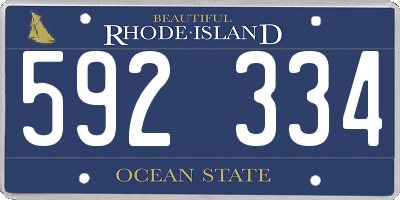 RI license plate 592334