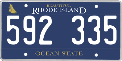 RI license plate 592335