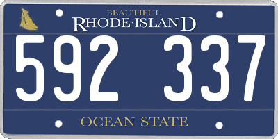 RI license plate 592337