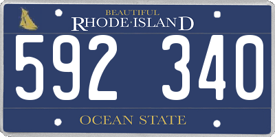 RI license plate 592340