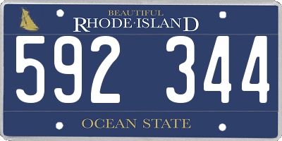RI license plate 592344
