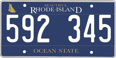 RI license plate 592345