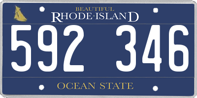 RI license plate 592346
