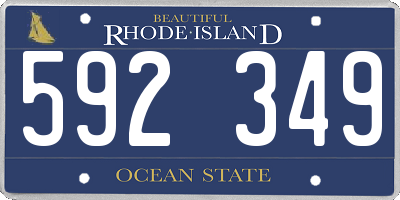 RI license plate 592349