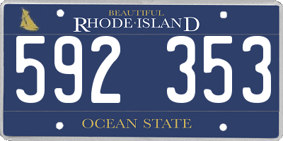 RI license plate 592353