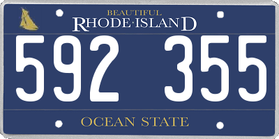RI license plate 592355