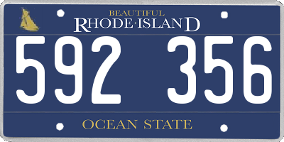 RI license plate 592356