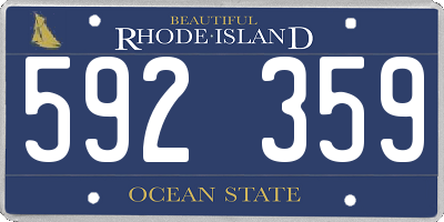 RI license plate 592359