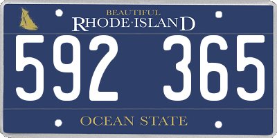 RI license plate 592365