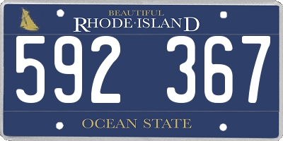 RI license plate 592367