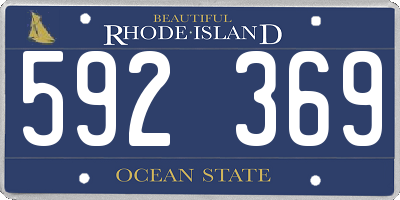 RI license plate 592369
