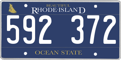 RI license plate 592372