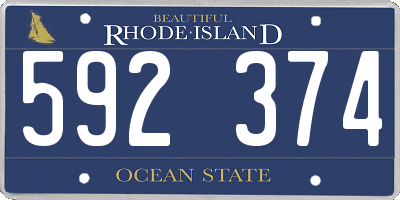 RI license plate 592374