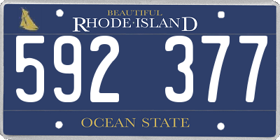 RI license plate 592377