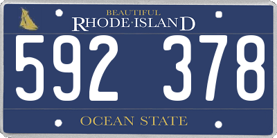 RI license plate 592378
