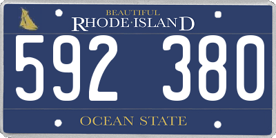RI license plate 592380