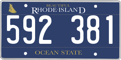 RI license plate 592381