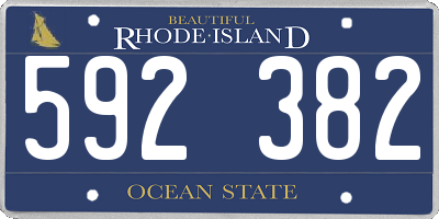 RI license plate 592382