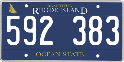 RI license plate 592383