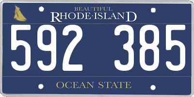 RI license plate 592385