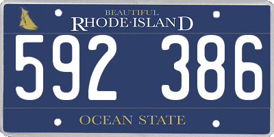 RI license plate 592386