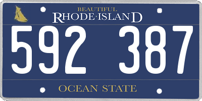 RI license plate 592387