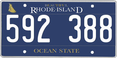 RI license plate 592388
