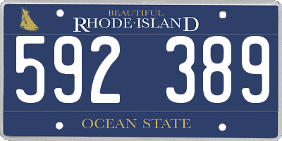 RI license plate 592389