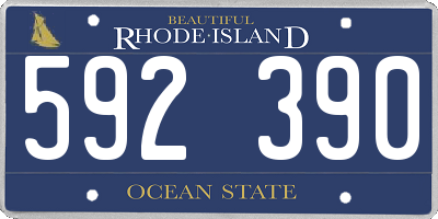 RI license plate 592390