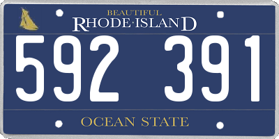 RI license plate 592391