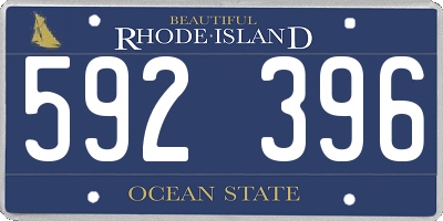 RI license plate 592396