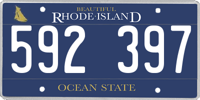 RI license plate 592397