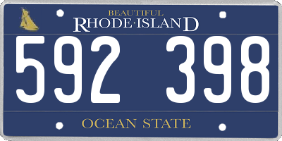 RI license plate 592398