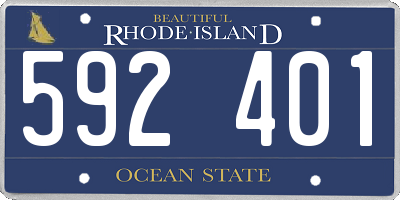 RI license plate 592401