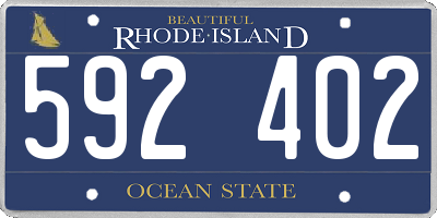 RI license plate 592402