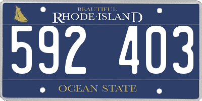 RI license plate 592403